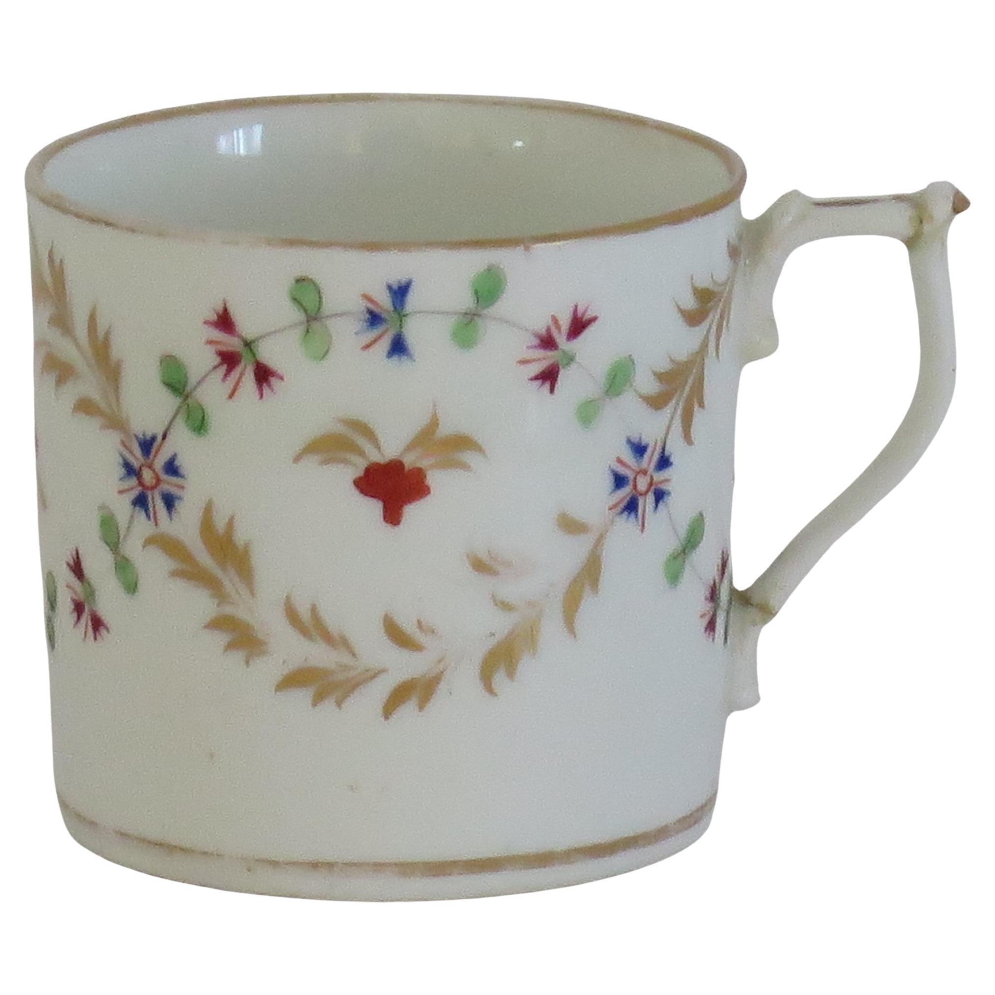 Georgian Derby Coffee Can Hand Painted & fully marked, ca. 1810 For Sale