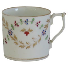 Antique Georgian Derby Coffee Can Hand Painted & fully marked, ca. 1810