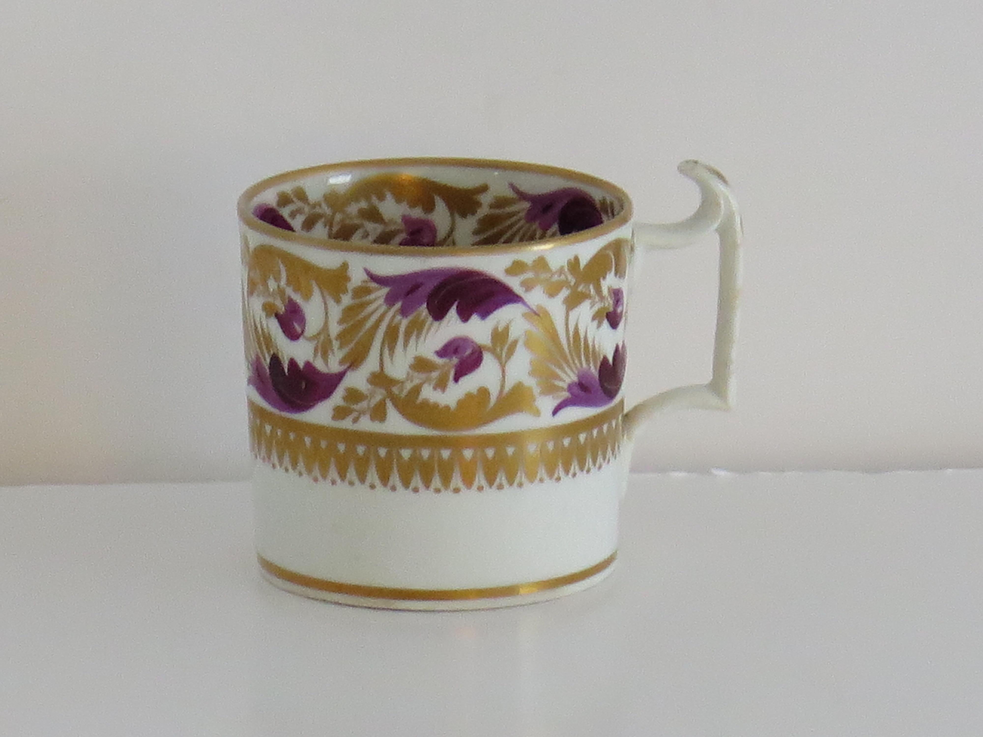George III Georgian Derby Coffee Can in hand painted pattern 165,  circa 1815 For Sale