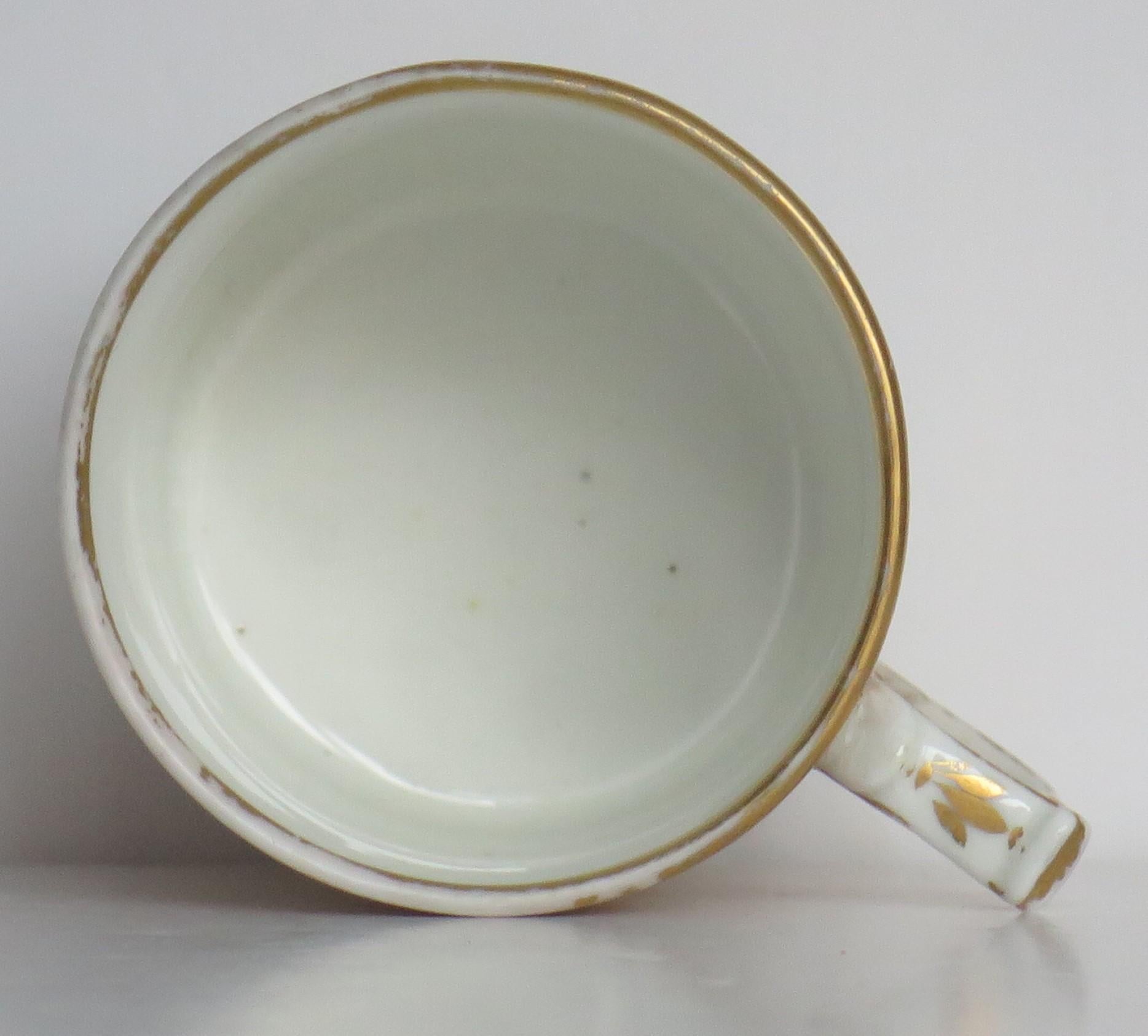 Georgian Derby Coffee Can & Saucer John Stanesby hand painted roses, Circa 1810 For Sale 2