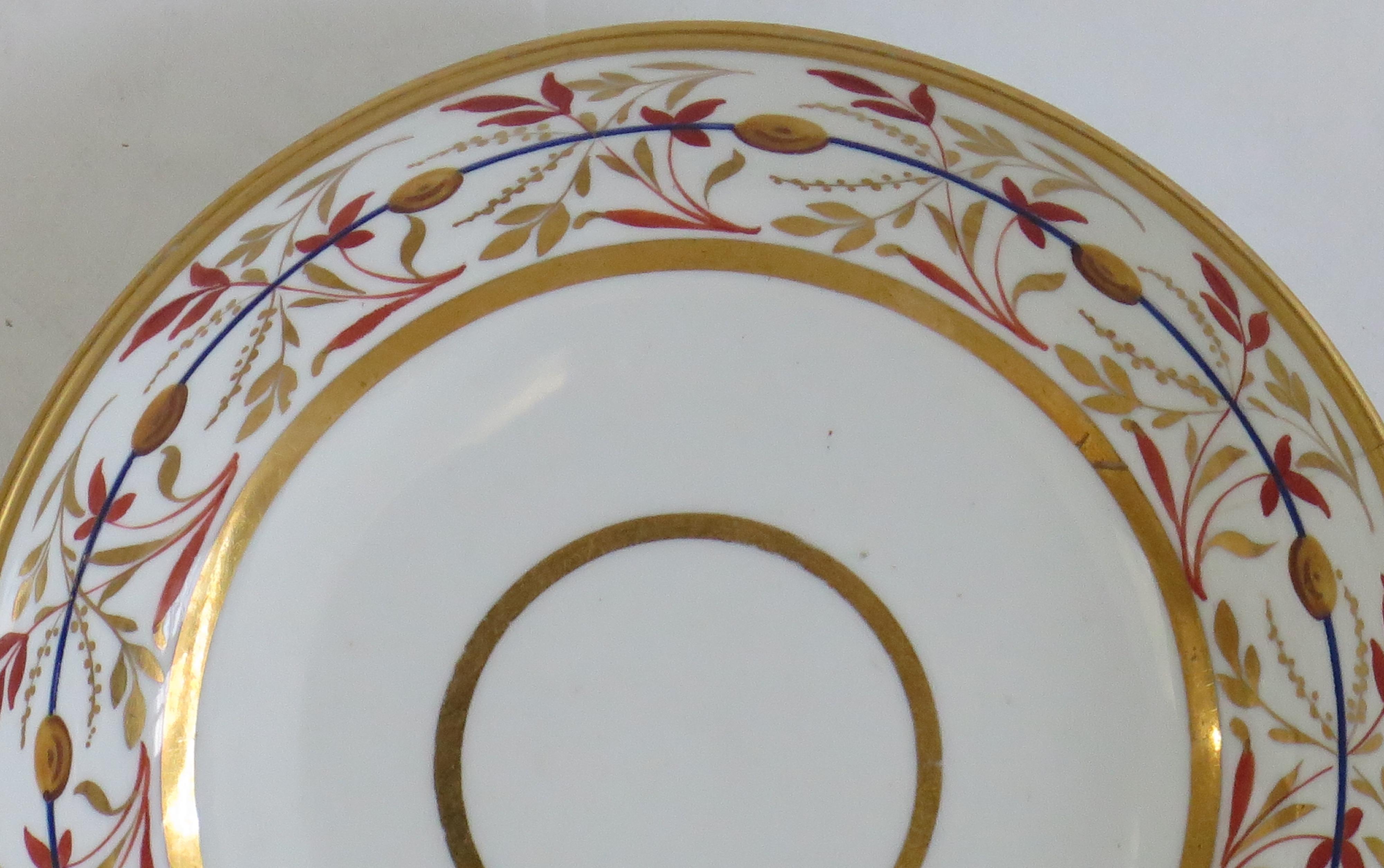 Georgian Derby Cup and Saucer Duo Hand Painted, Circa 1810 For Sale 5