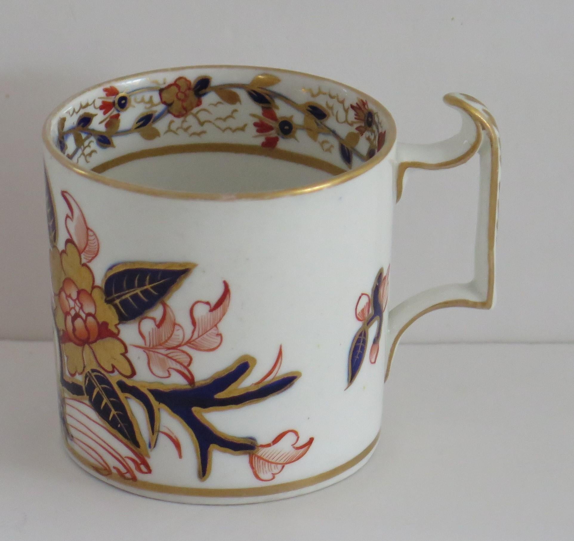 British Georgian Derby Porcelain Coffee Can Hand Painted in Old Japan Ptn, circa 1810