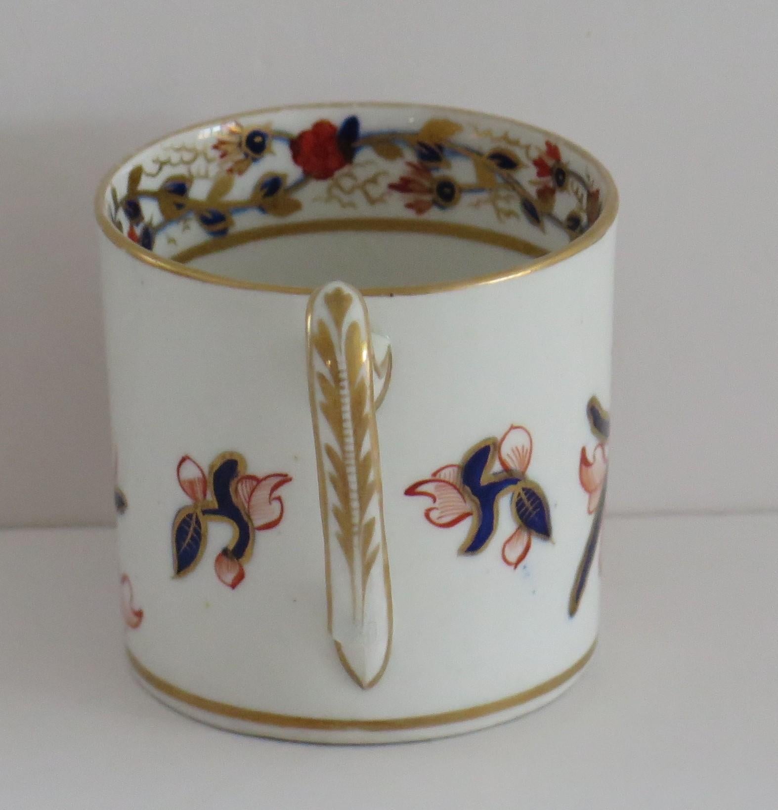 Hand-Painted Georgian Derby Porcelain Coffee Can Hand Painted in Old Japan Ptn, circa 1810