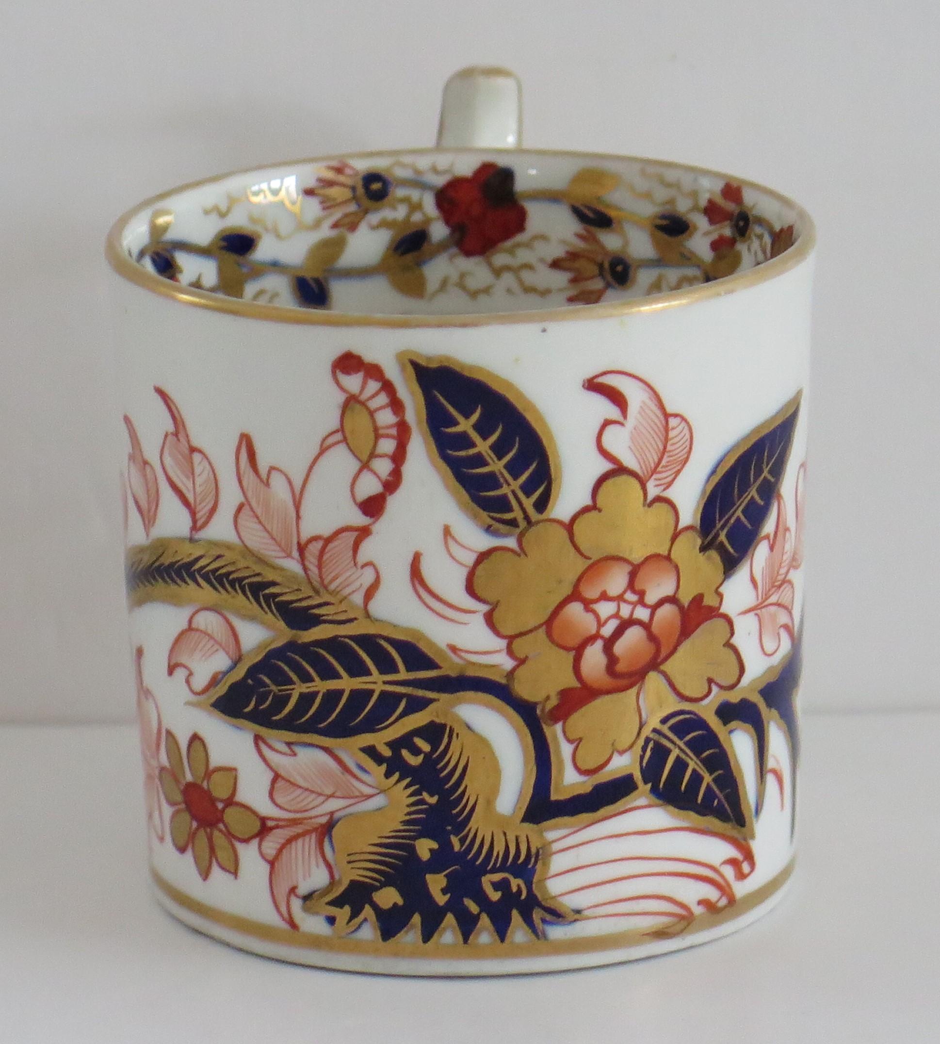 19th Century Georgian Derby Porcelain Coffee Can Hand Painted in Old Japan Ptn, circa 1810