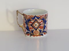 Georgian Derby Porcelain Coffee Can rare Ear Handle Acanthus Imari ptn, Ca 1810