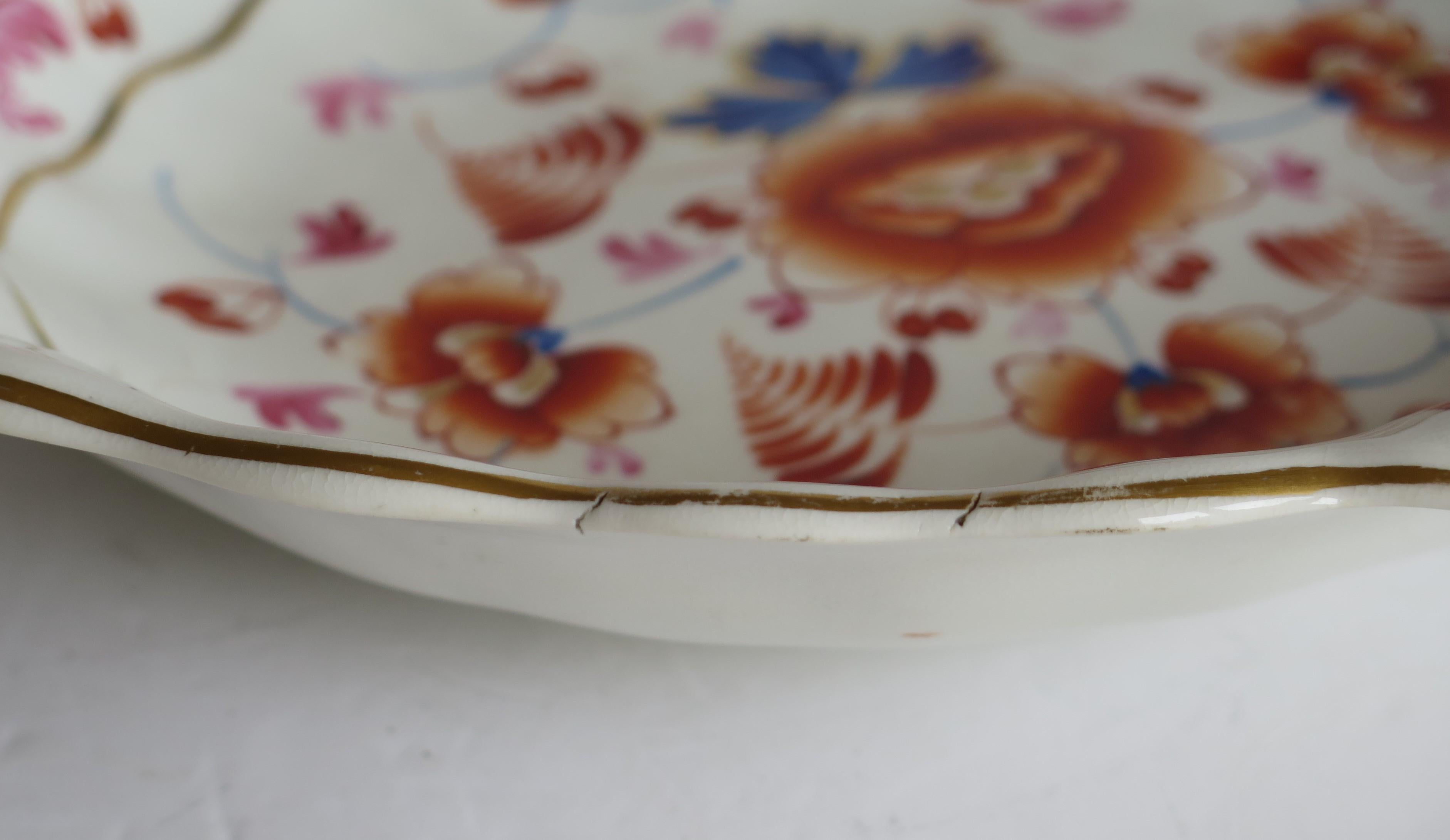 Georgian Derby Porcelain Serving Dish or Bowl Hand-Painted, Fully Marked Ca 1815 For Sale 2