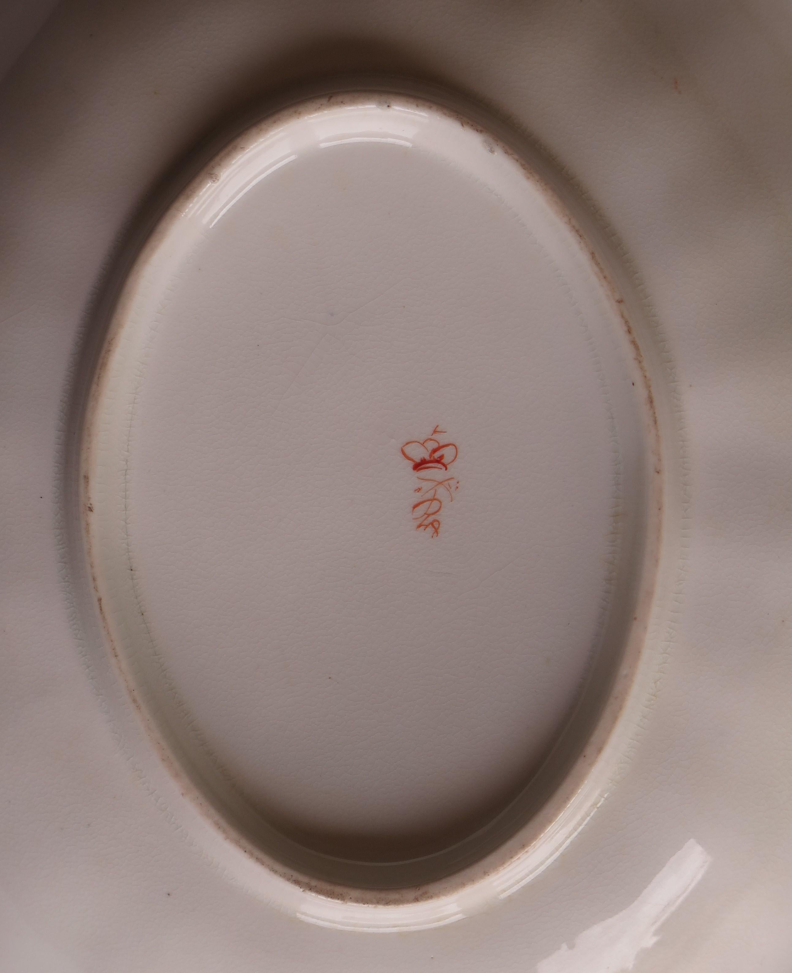 Plato o Cuenco de Porcelana Georgiana Derby Pintado a Mano, Completamente Marcado Ca 1815 en venta 6