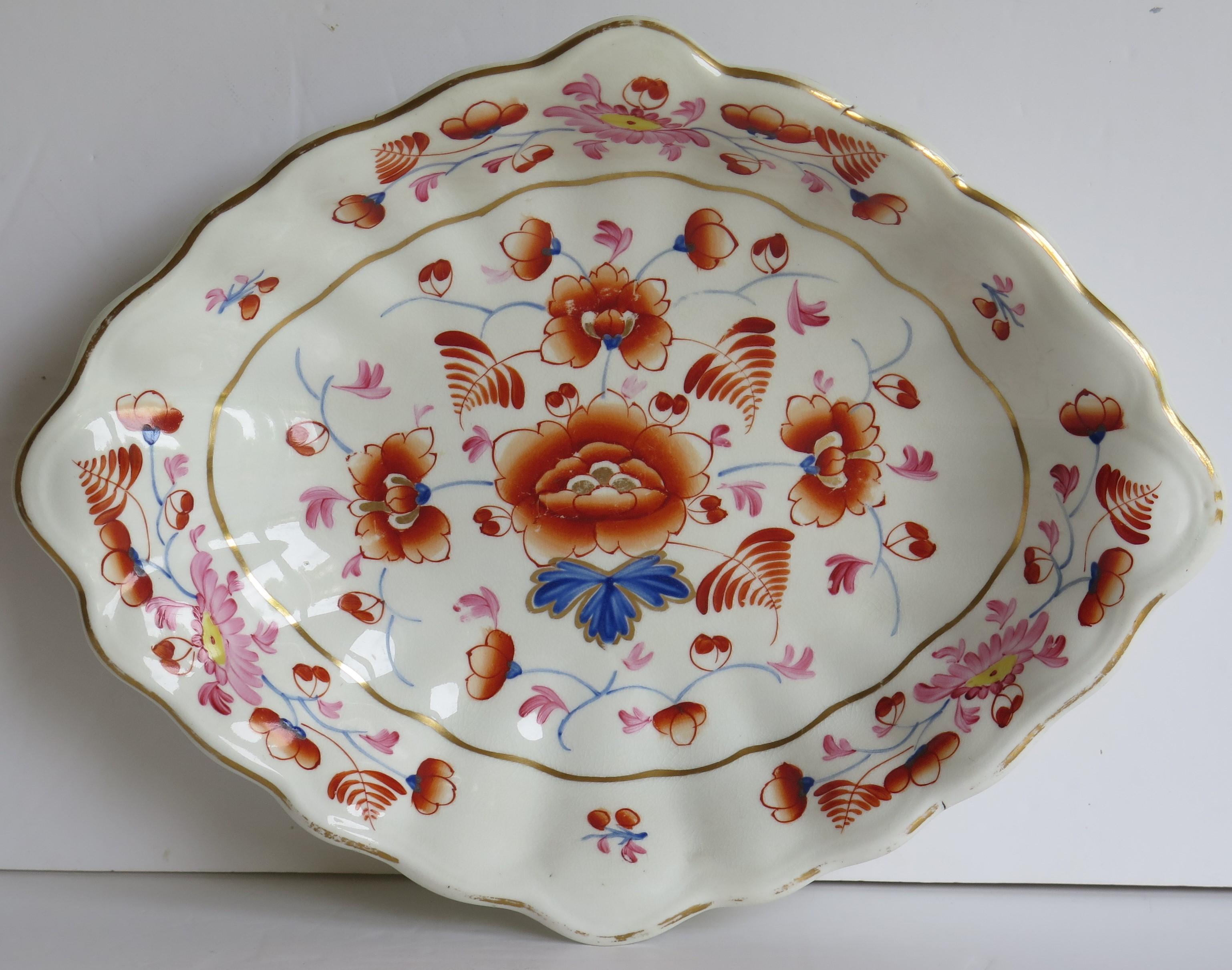 Georgian Derby Porcelain Serving Dish or Bowl Hand-Painted, Fully Marked Ca 1815 In Good Condition For Sale In Lincoln, Lincolnshire