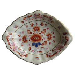 Plat de service ou bol en porcelaine de Derby géorgienne peint à la main, entièrement marqué ca 1815