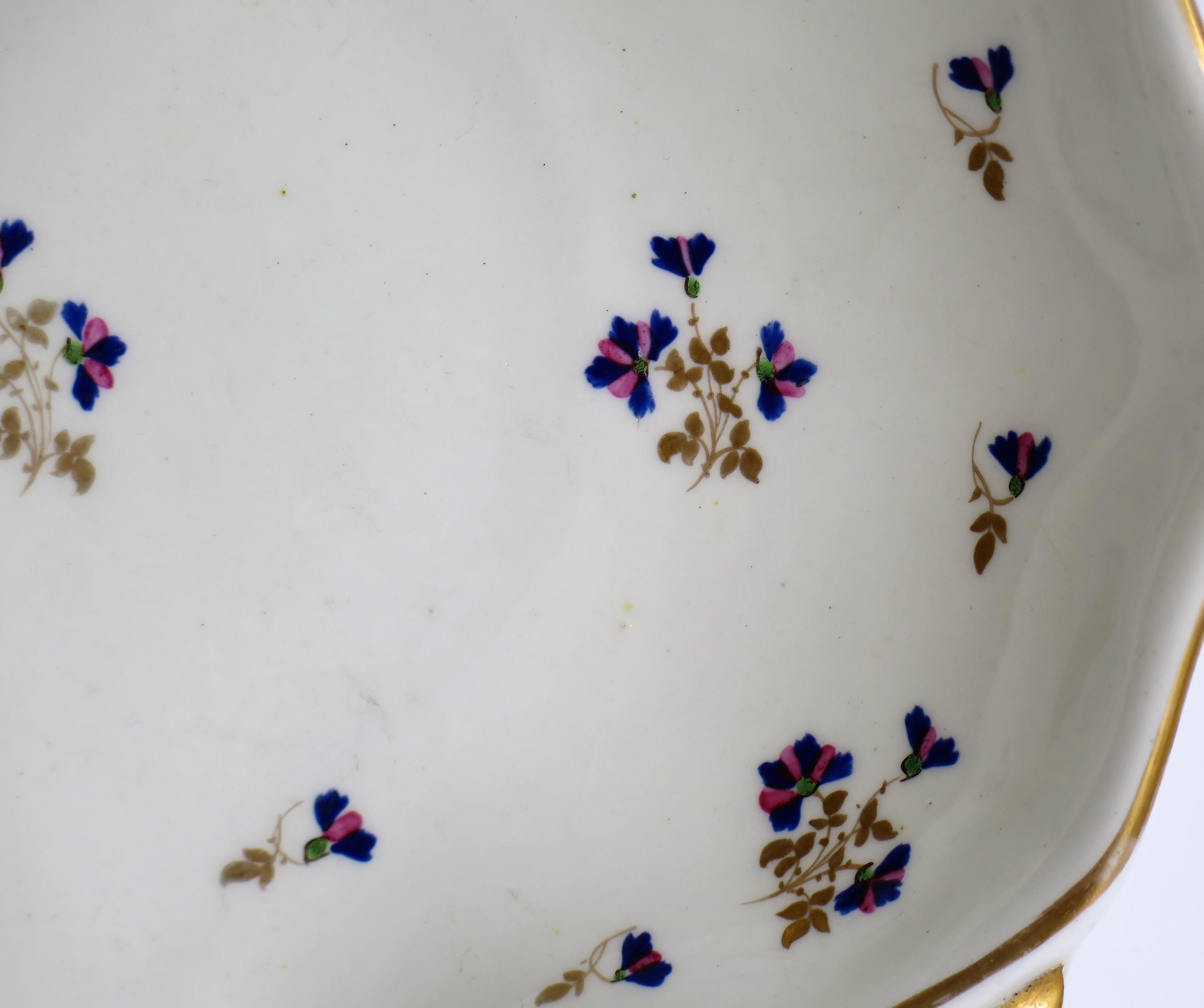 Georgian Derby Shell Dish or Plate Hand Painted & Gilded Pattern 129, Ca 1810 For Sale 4
