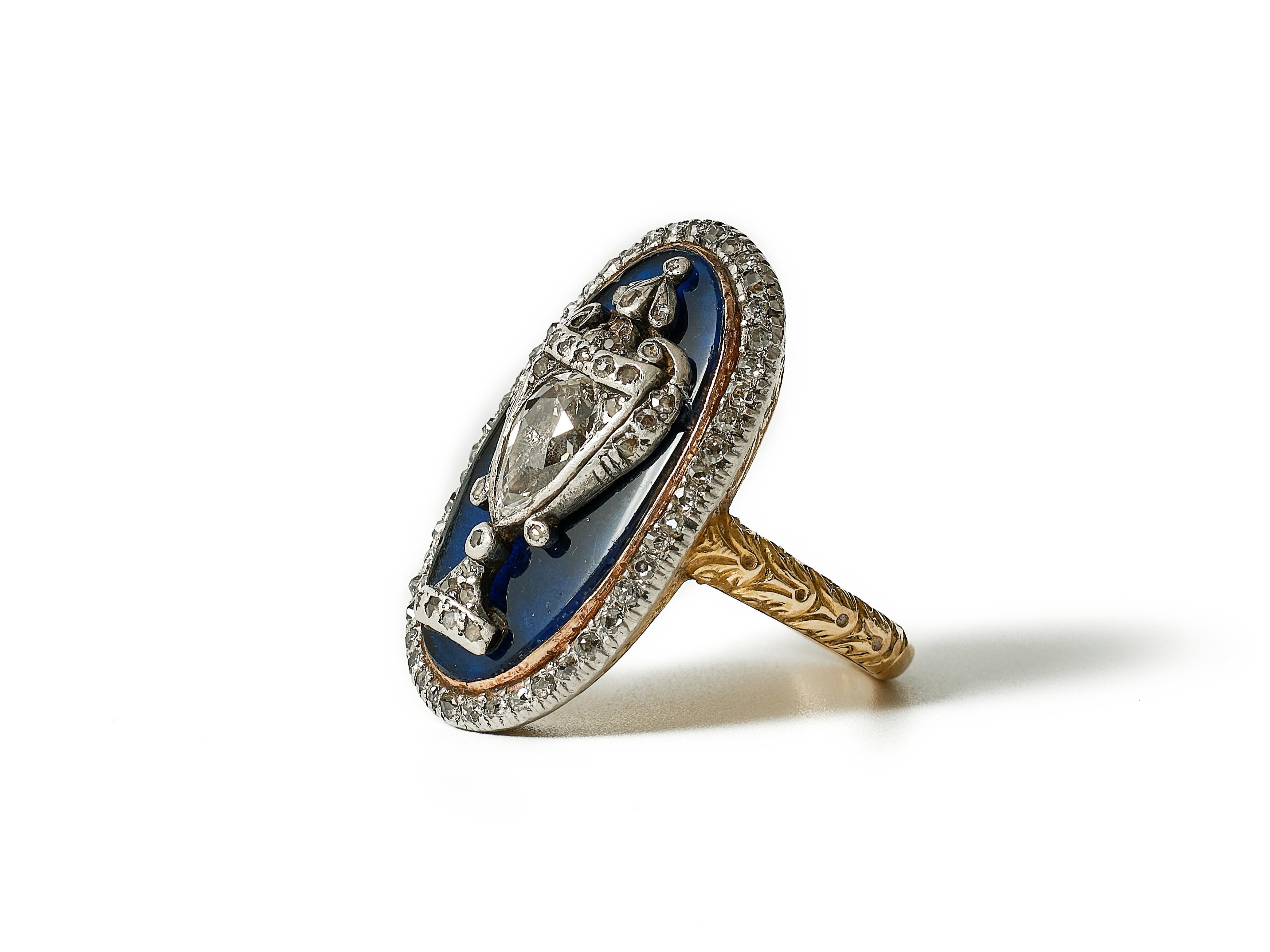 Georgian diamond and blue glass 