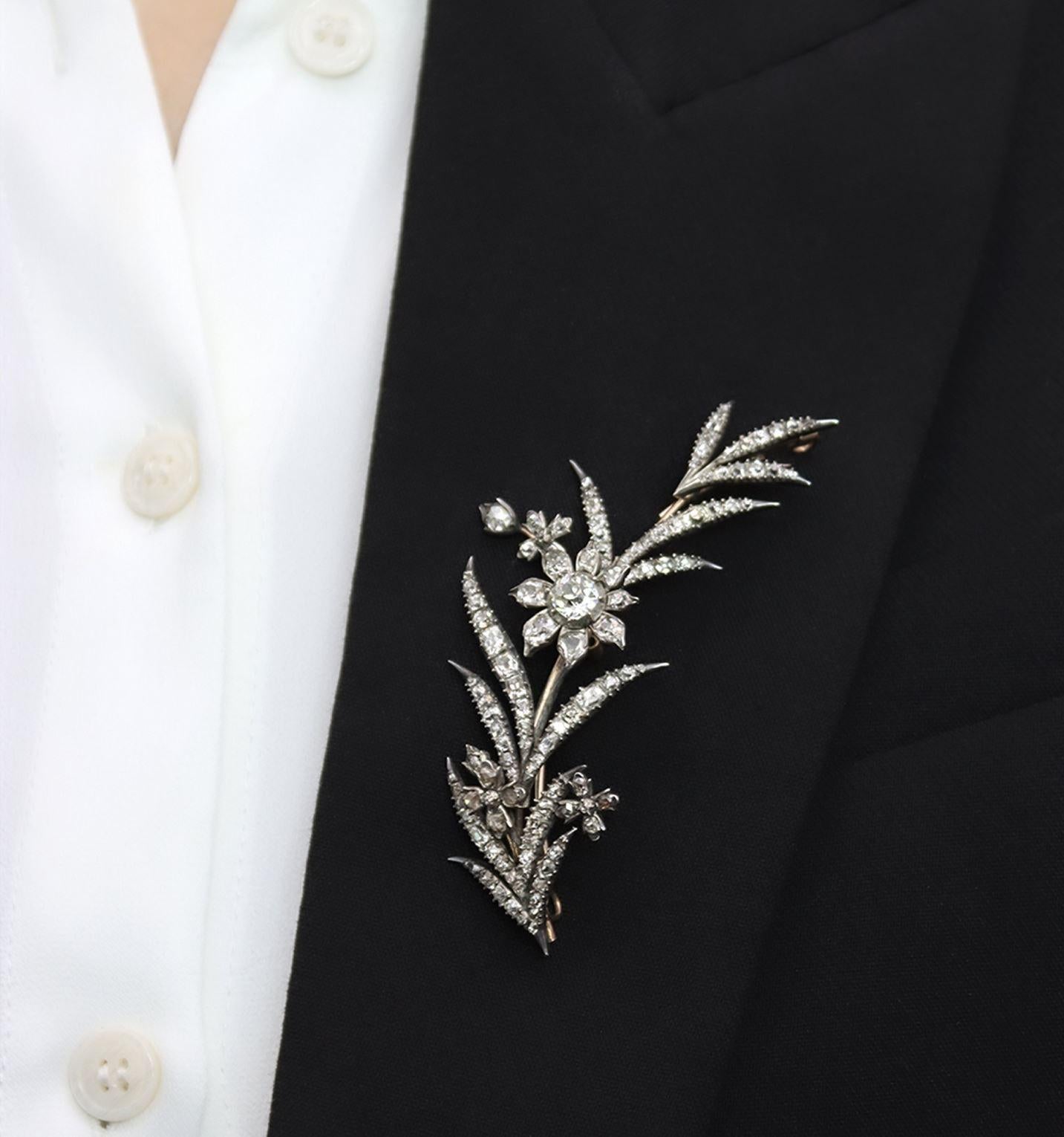 Georgian Diamond Brooch, circa 1770 For Sale 1