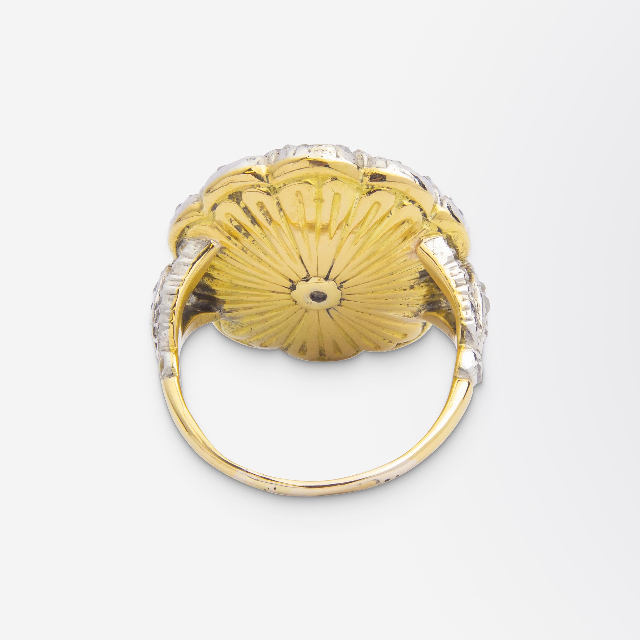 Georgian Diamond Button Ring For Sale 1
