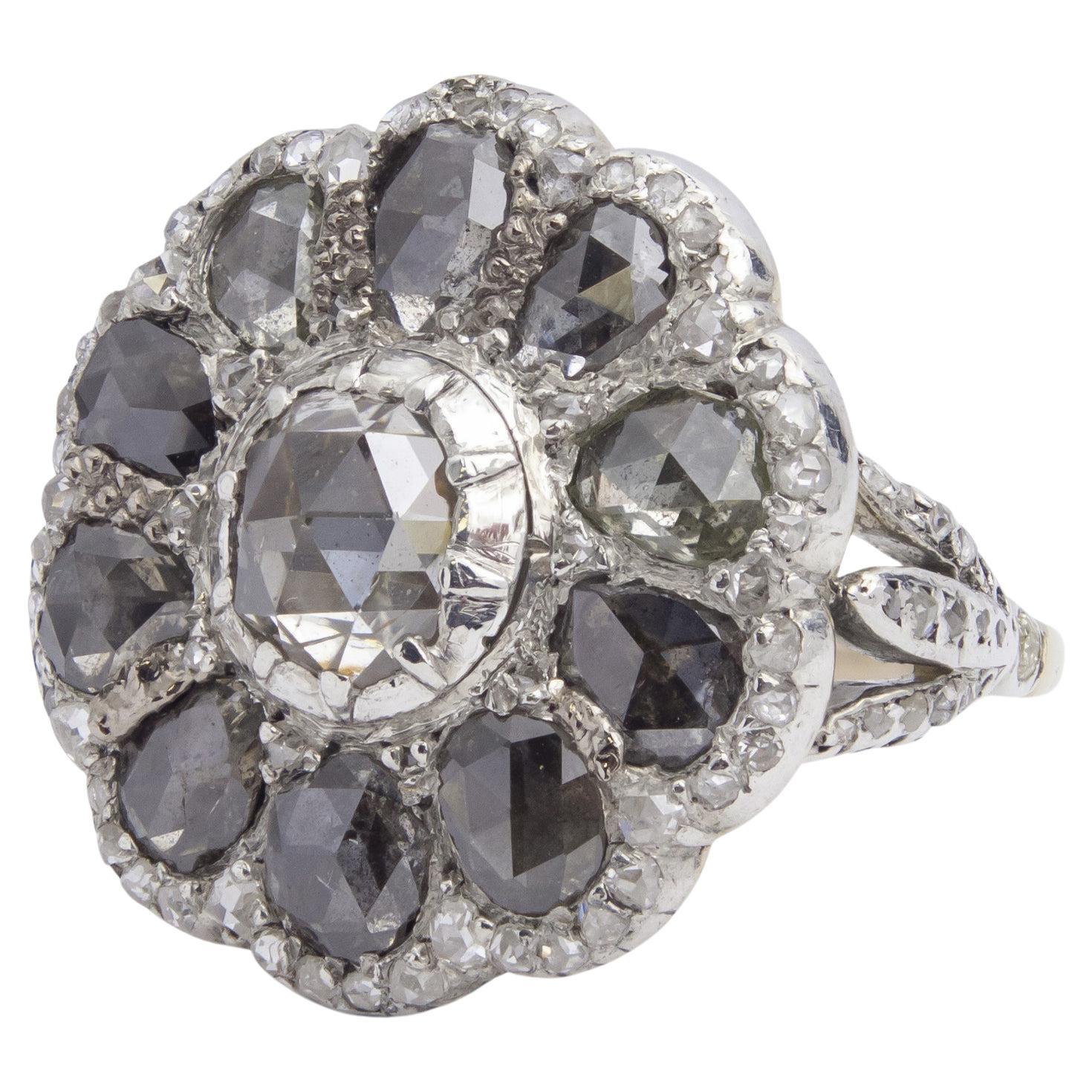 Georgian Diamond Button Ring For Sale