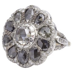 Anello a bottone con diamante georgiano