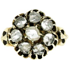 Antique Georgian Diamond Cluster Gold Ring