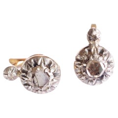 Georgian Diamond earrings in gold and silver, antique jewellery