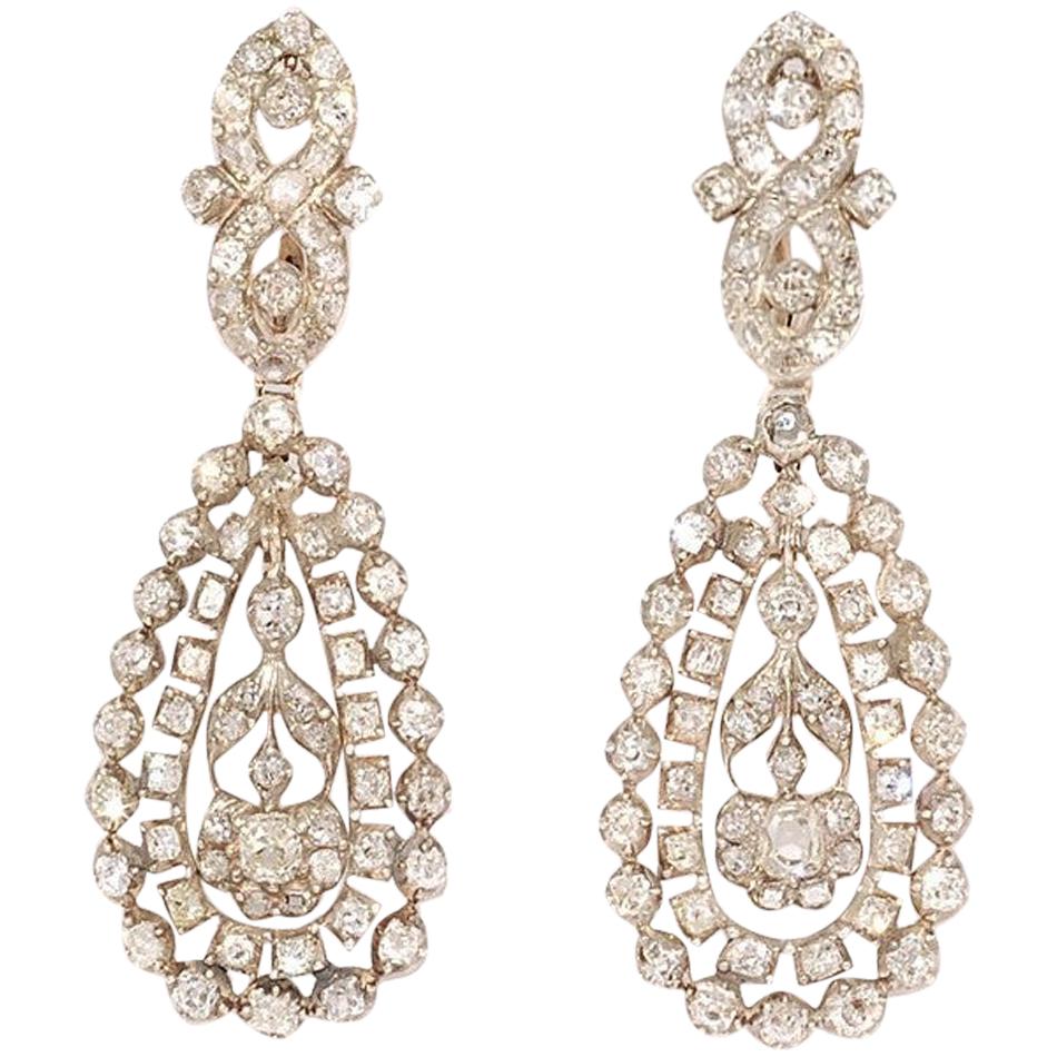 Georgian Diamond Pendant Earrings