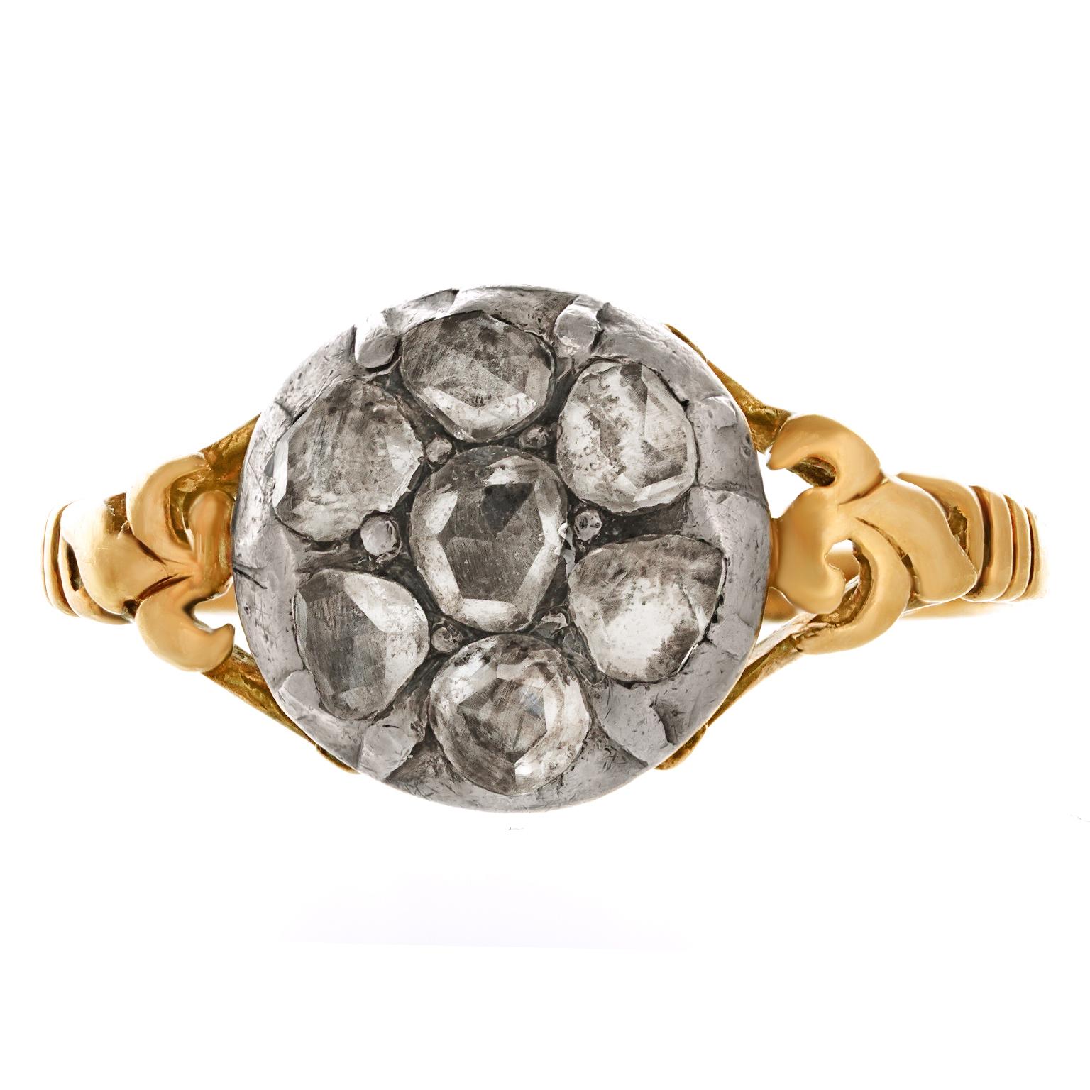 Women's or Men's Georgian Diamond Ring For Sale