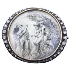 Georgian Diamond Set Miniature Brooch Circa 1830s