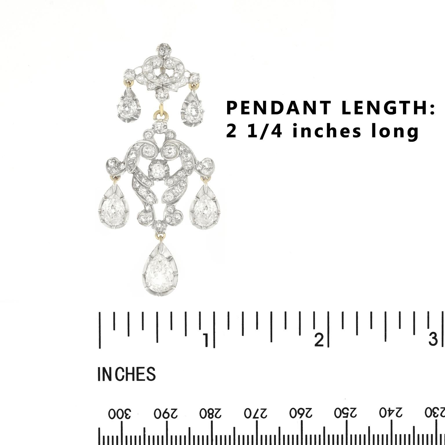 Women's or Men's Georgian Diamond Set Silver Topped Gold Pendant