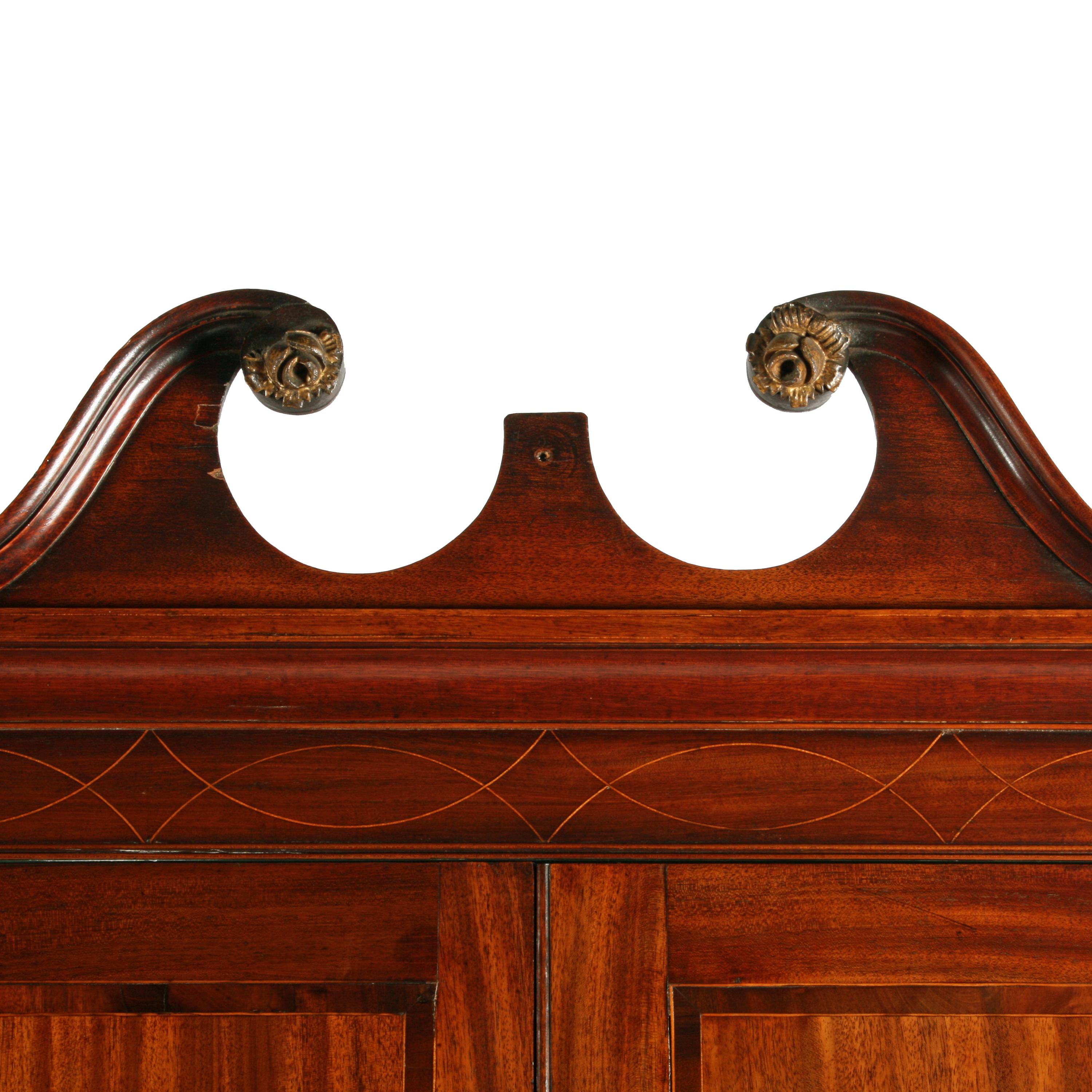 18th Century Georgian Inlaid Mahogany Double Corner Cupboard For Sale 2