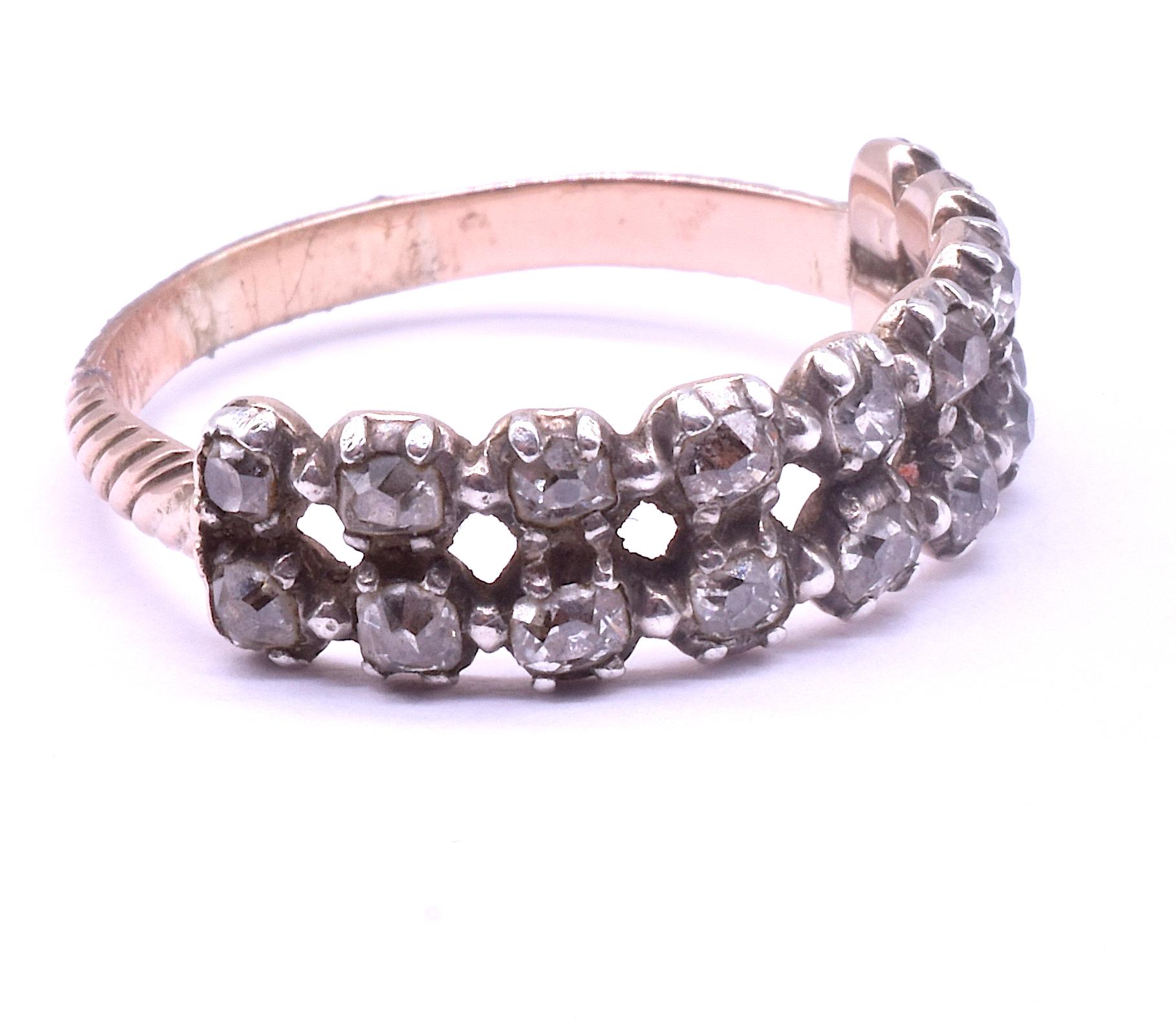 Georgian Double-Row Diamond Half Hoop Ring 1