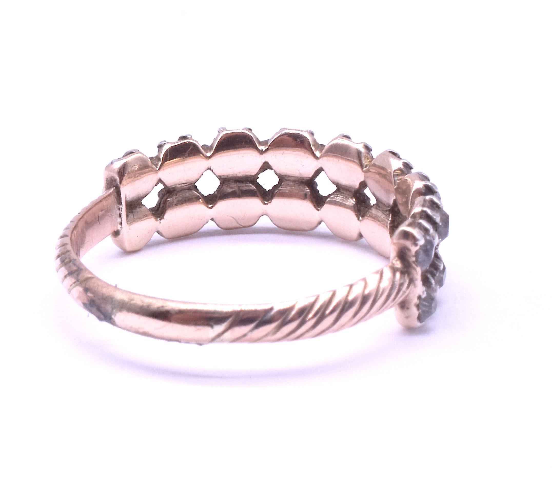 Georgian Double-Row Diamond Half Hoop Ring 3