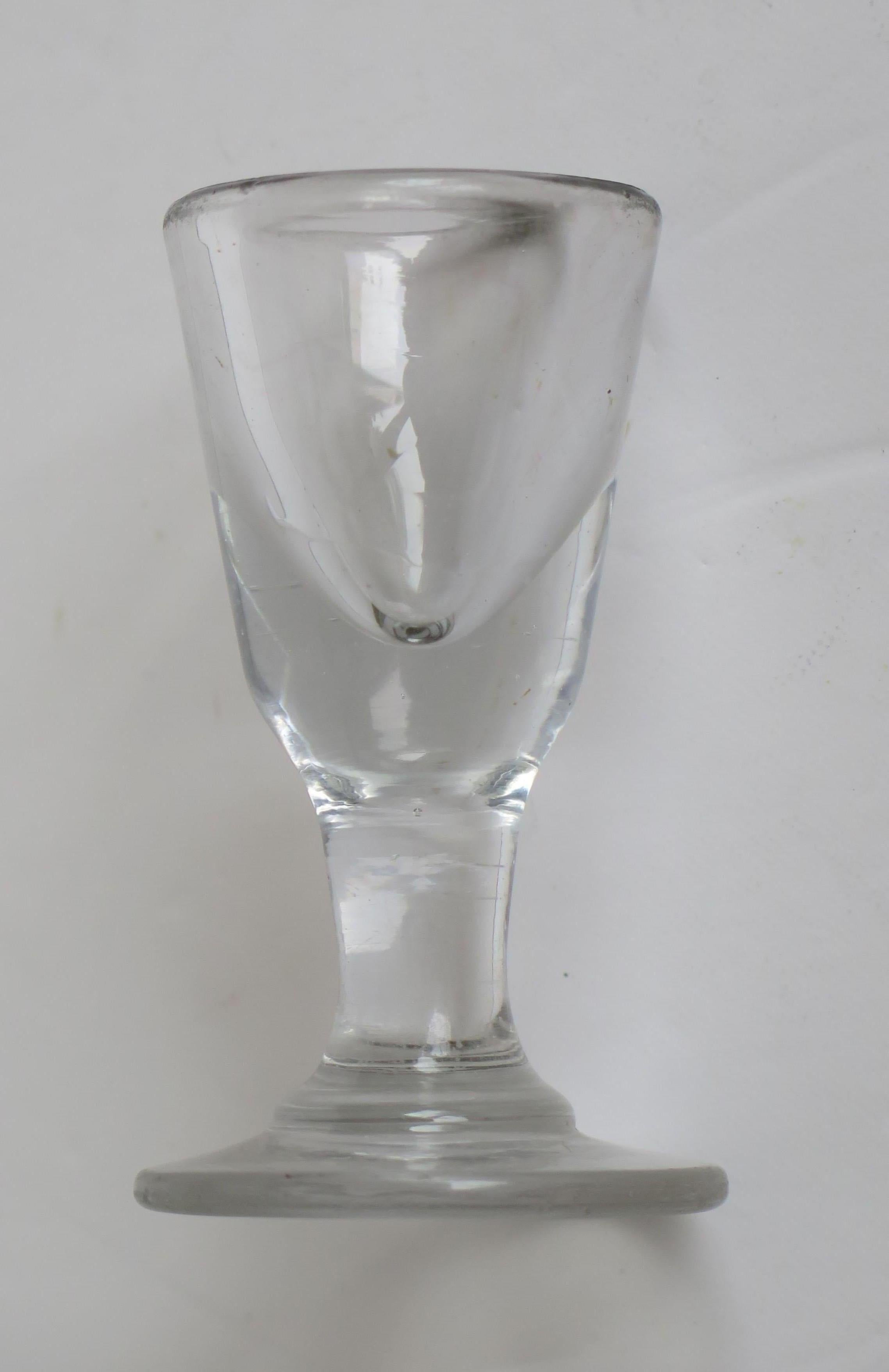 Hand-Crafted Georgian Dram Drinking Glass Hand Blown, English, circa 1800 For Sale