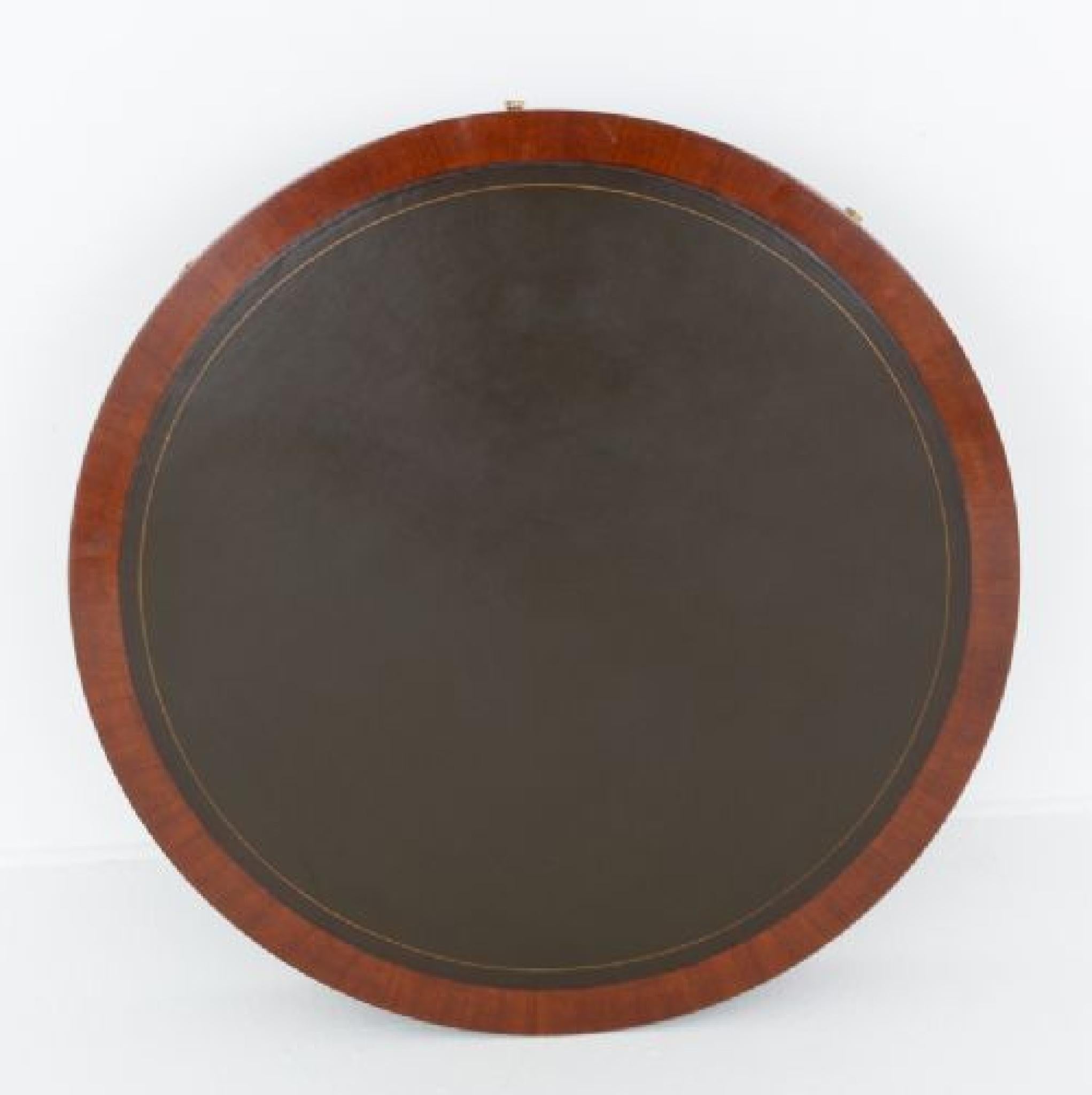 Georgian Drum Table Mahogany Revival In Good Condition For Sale In Potters Bar, GB
