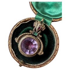 Georgian Early Victorian 18k Double Sided Watch Fob Pendant with Alexandrite