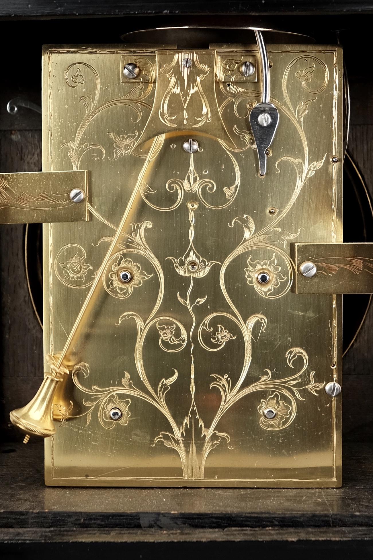 George III Georgian Ebonised Striking Bracket Clock