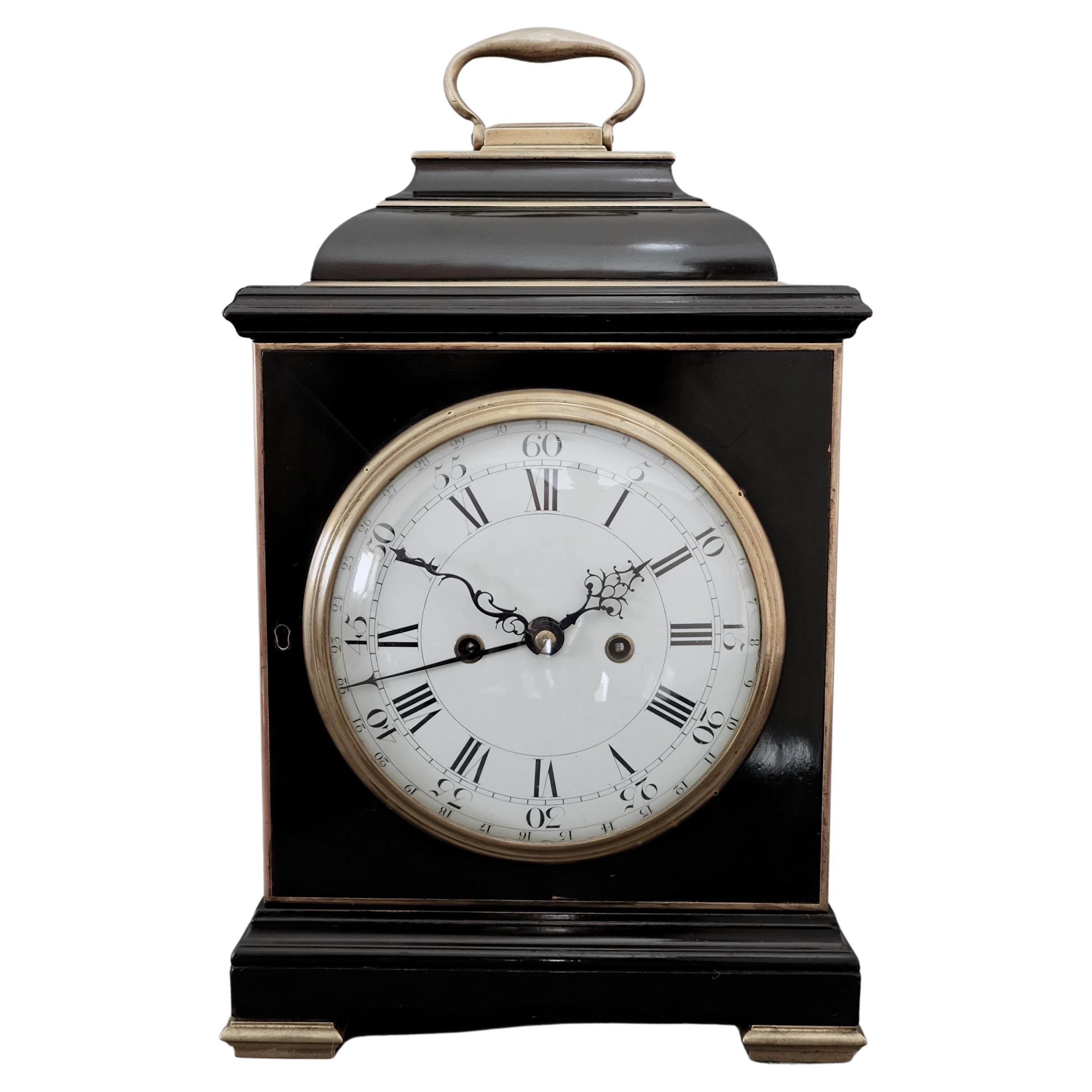Georgian Ebonised Striking Bracket Clock
