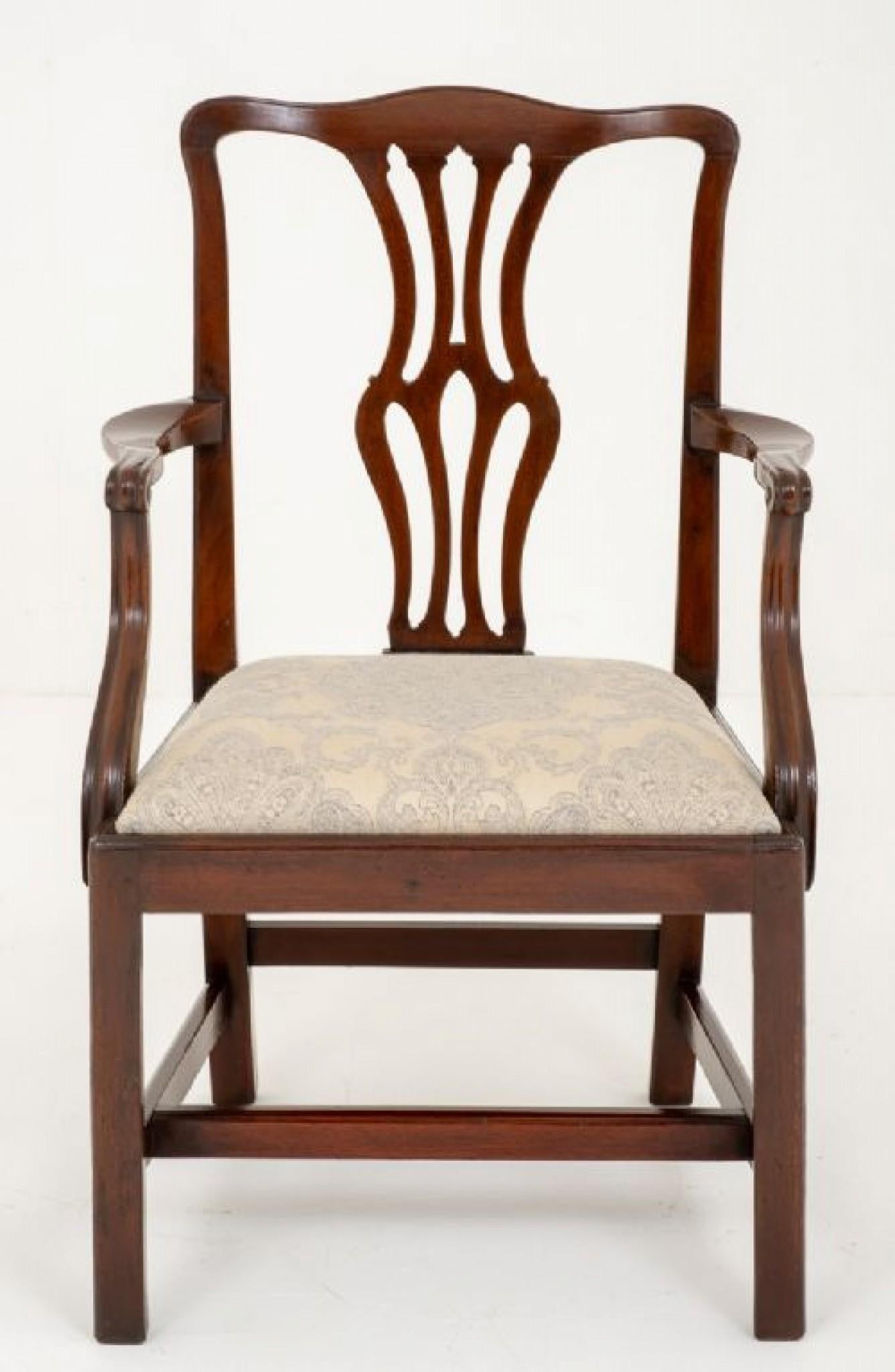 Sedia a gomito georgiana con braccio in mogano, 1860 In condizioni buone in vendita a Potters Bar, GB