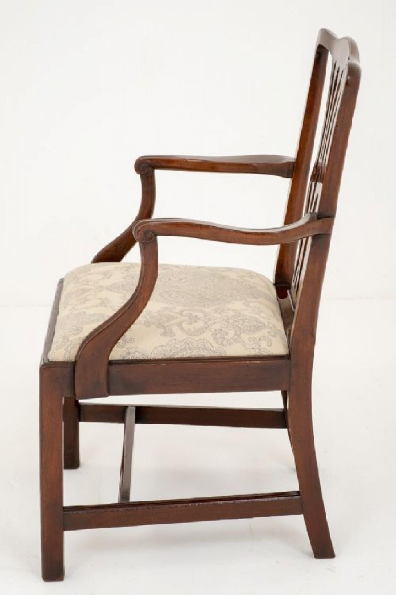 Metà XIX secolo Sedia a gomito georgiana con braccio in mogano, 1860 in vendita