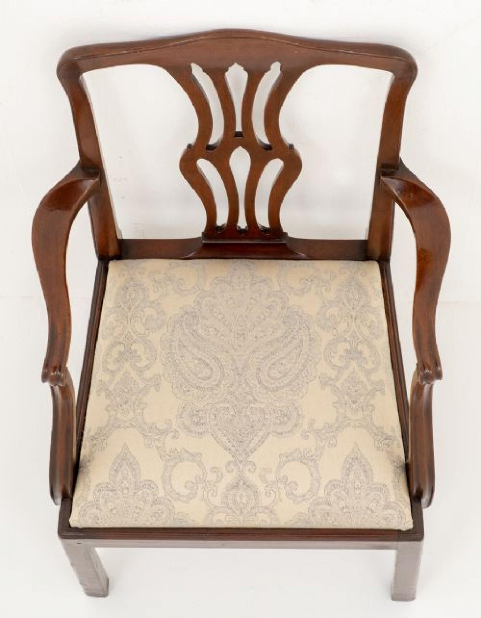 Sedia a gomito georgiana con braccio in mogano, 1860 in vendita 1