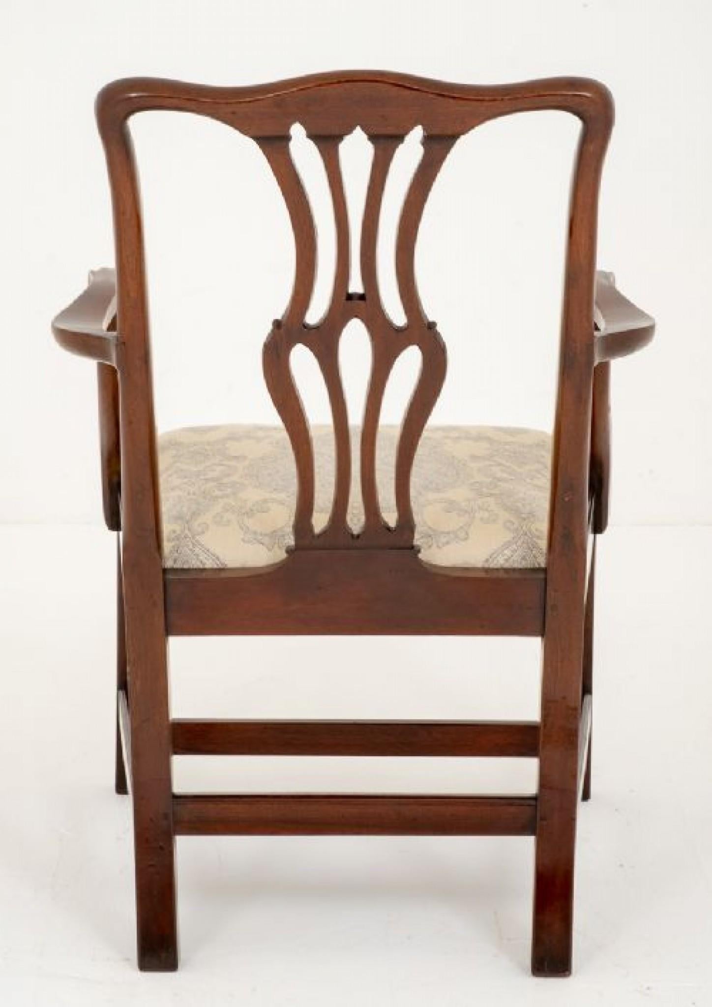 Sedia a gomito georgiana con braccio in mogano, 1860 in vendita 3
