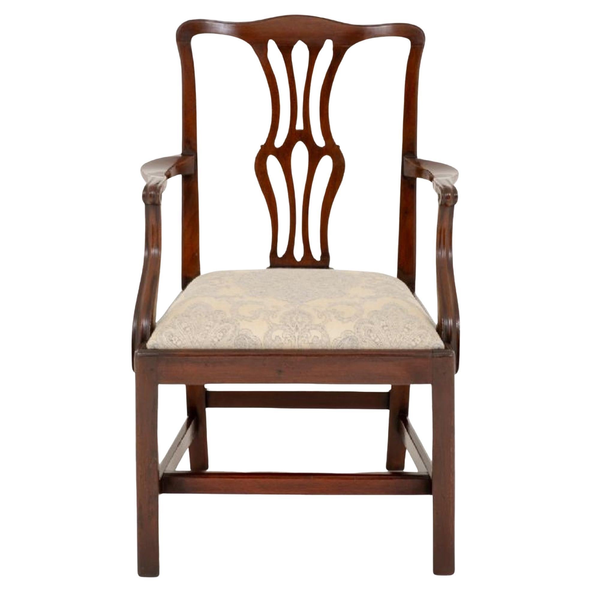 Georgian Elbow Chair Mahogany Arm, 1860