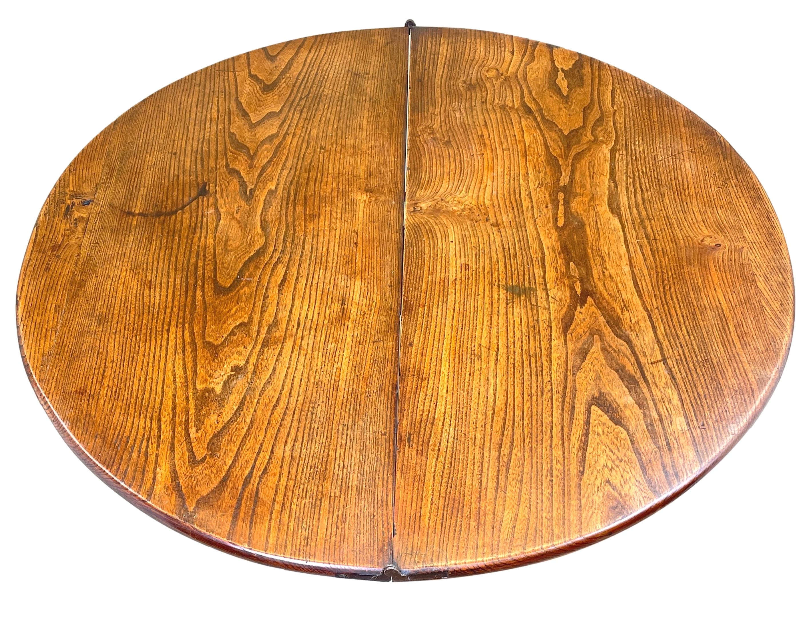 Georgian Elm Demi Lune Tea Table For Sale 2