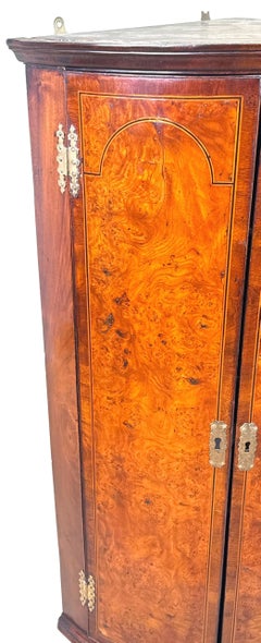 Georgian Elm & Walnut Corner Cupboard
