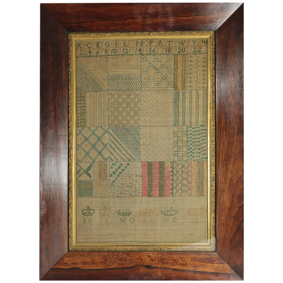 Georgian Embroidered Darning Sampler, circa 1797