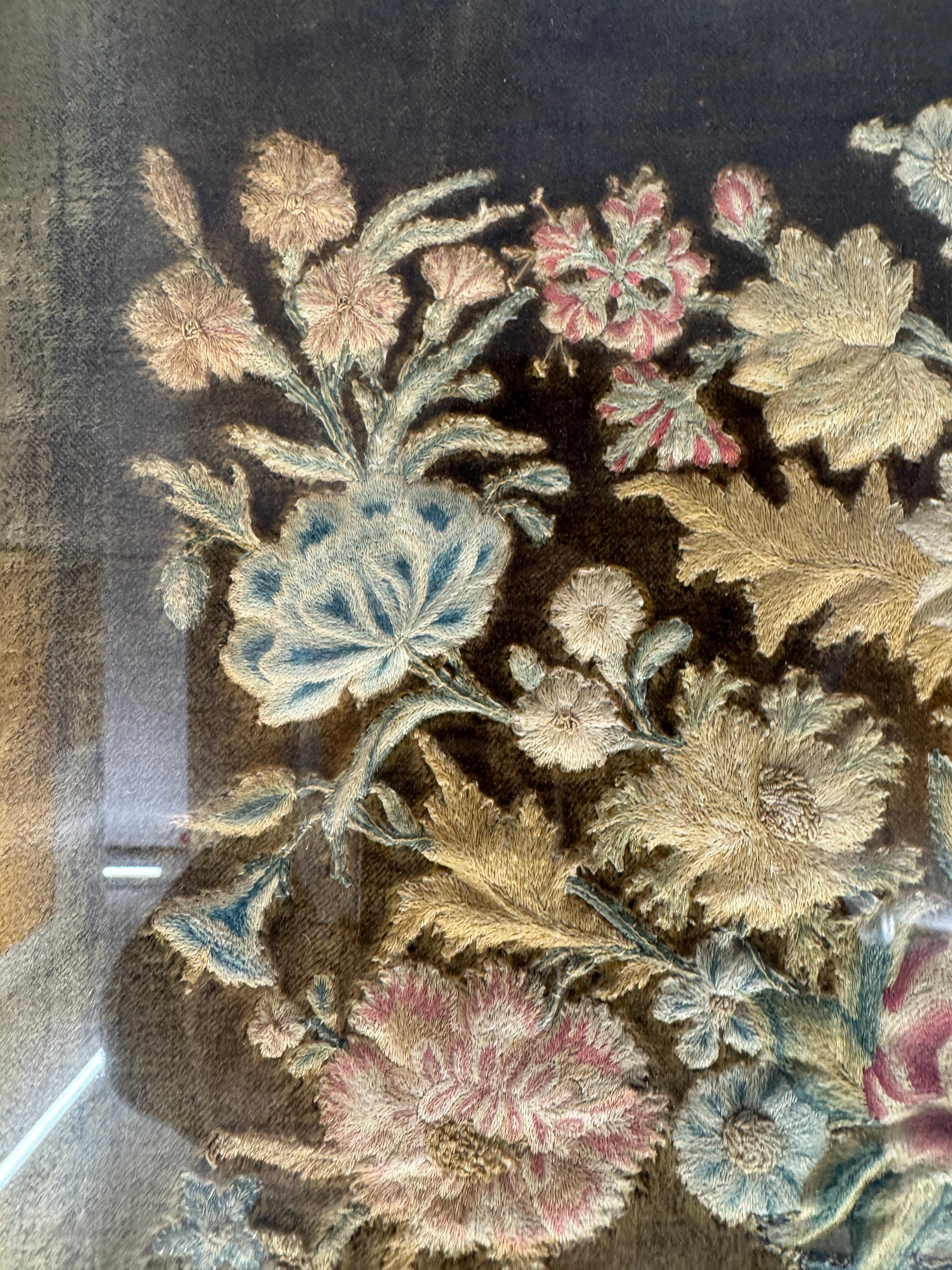 Gesticktes georgisches Paneel, um 1780 im Zustand „Gut“ im Angebot in Basildon, GB