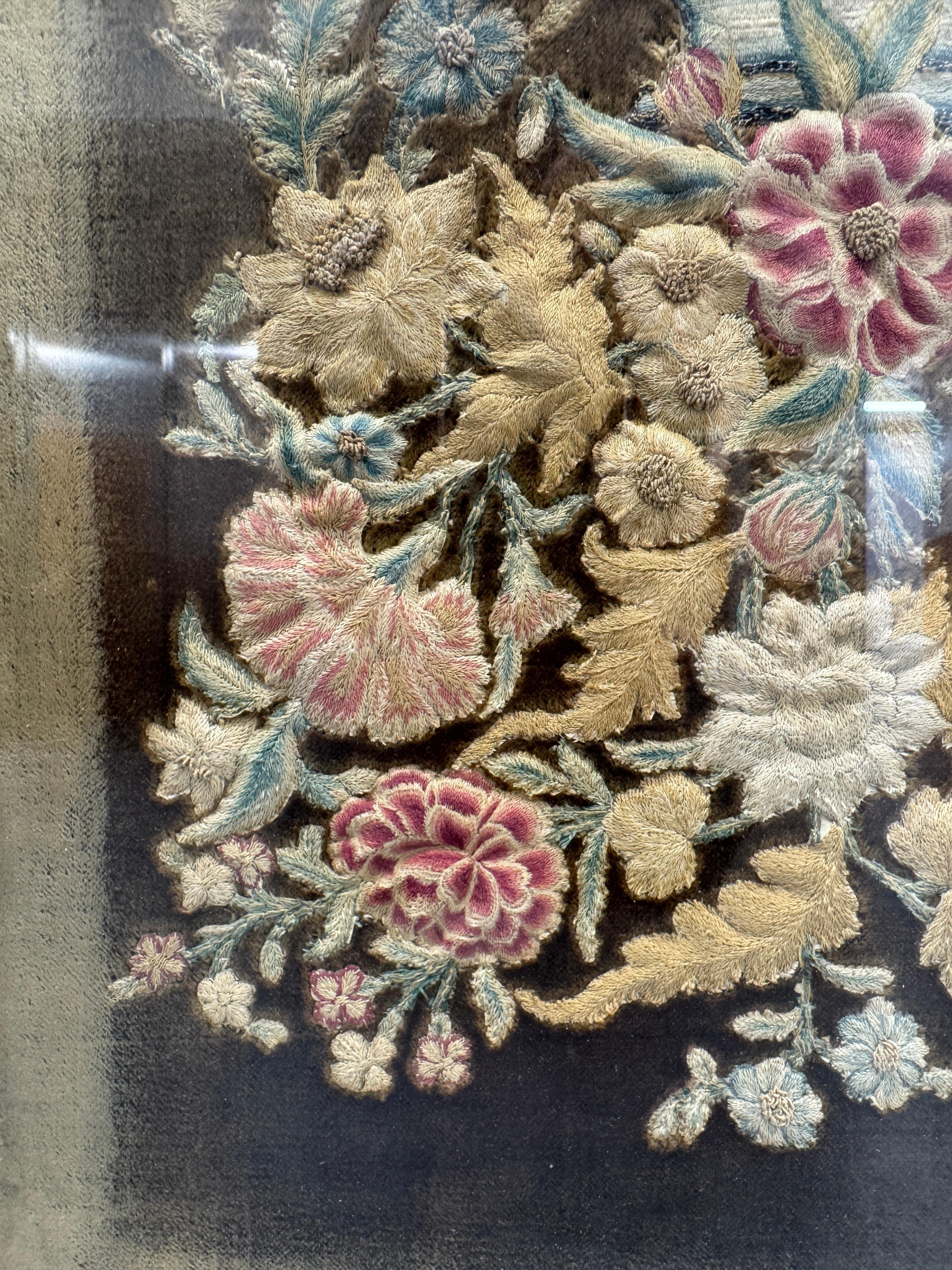 XVIII secolo Pannello ricamato georgiano, 1780 circa in vendita