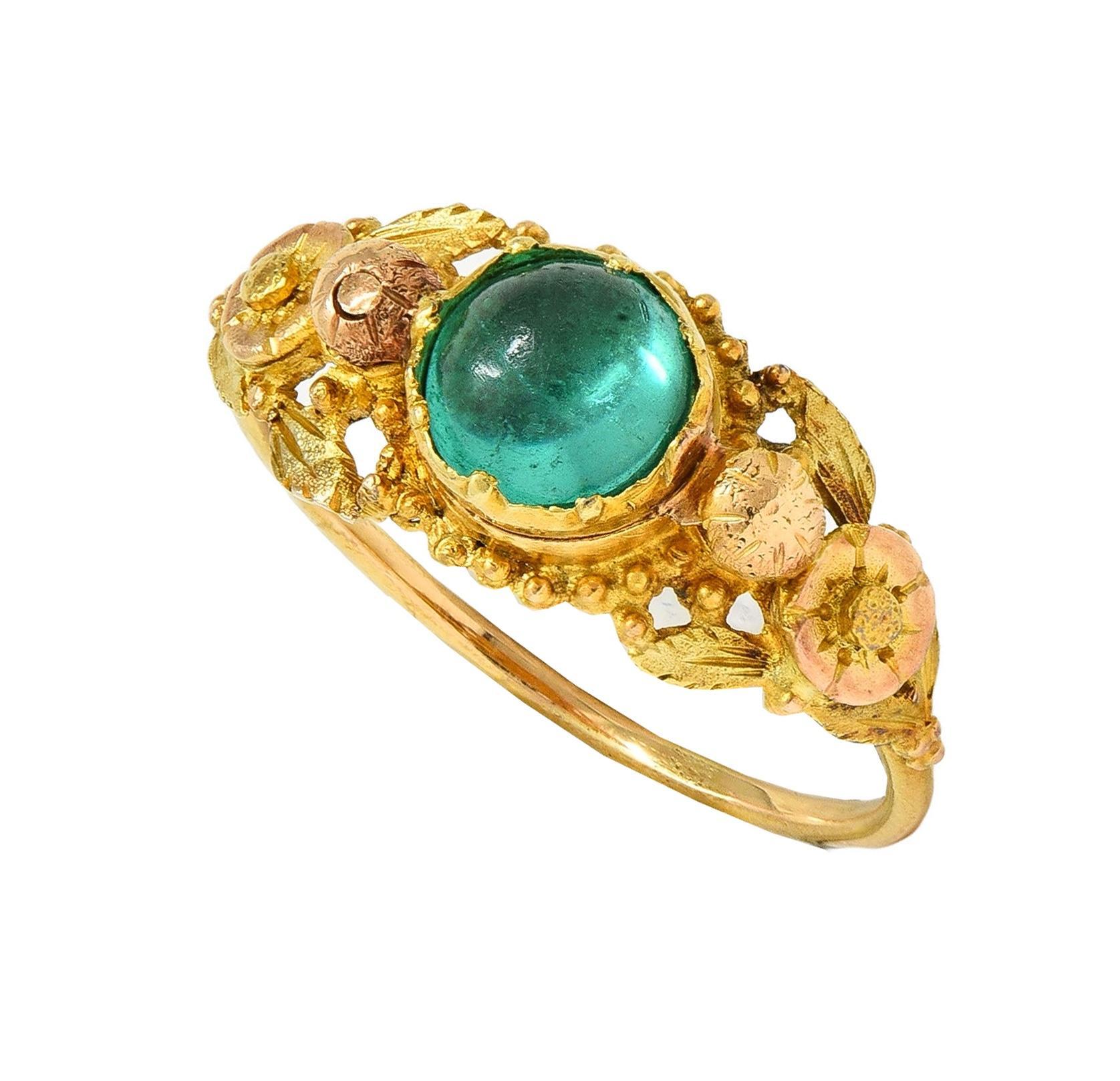 Georgian Emerald 22 Karat Gold Antique Napoleon Bonaparte Death Token Ring For Sale 10