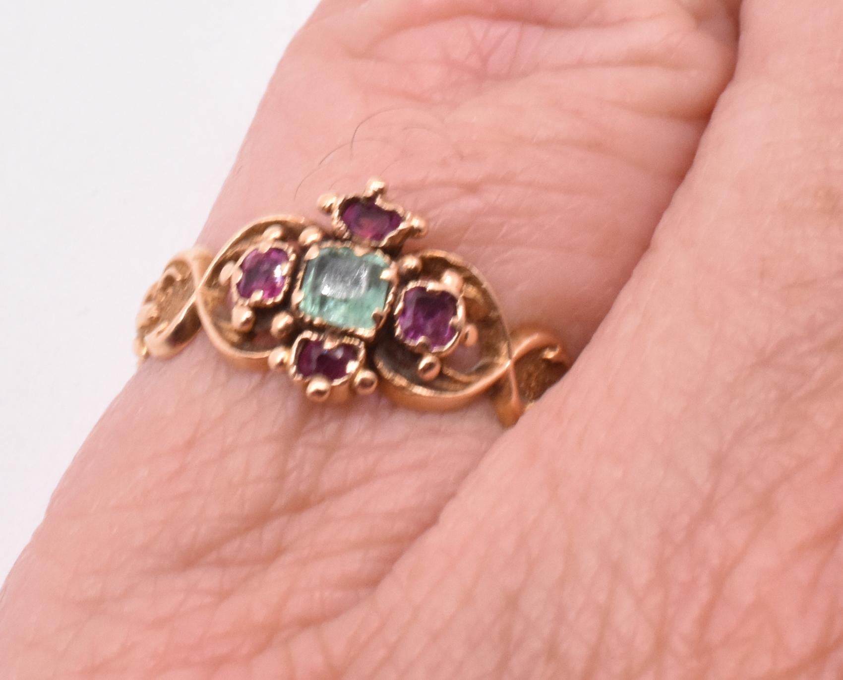 Victorian Emerald and Ruby Ring 3
