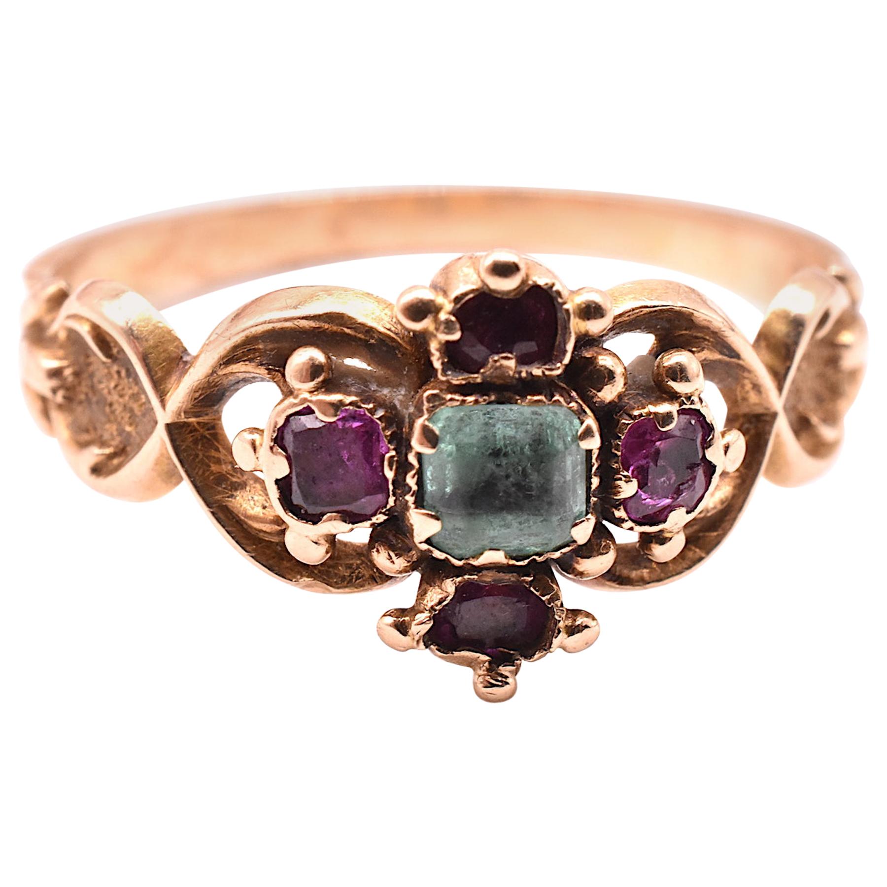 Victorian Emerald and Ruby Ring