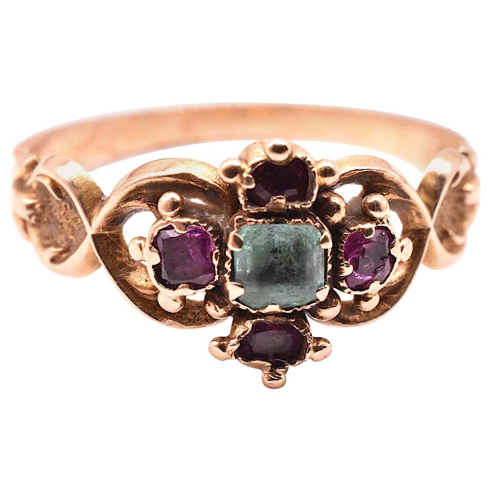 Victorian Emerald and Ruby Ring at 1stDibs