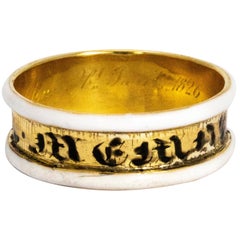 Georgian Enamel 18 Carat Inscribed Mourning Band