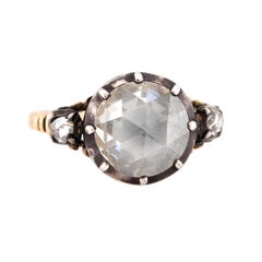 Georgian English 14k/Sterling Silver Diamond Engagement Ring 1.60ct