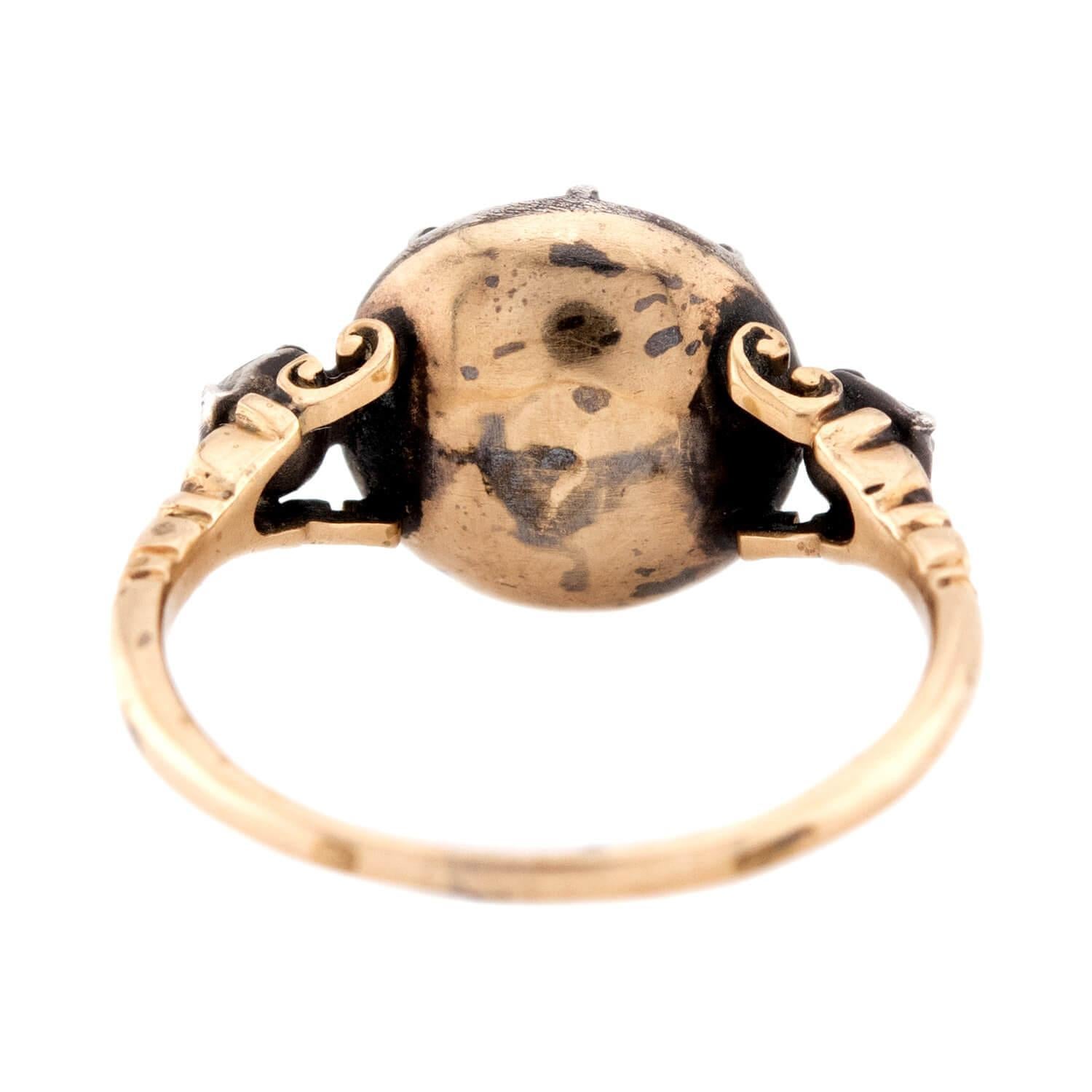 Anillo de compromiso de diamantes inglés georgiano de 14 quilates y plata de ley 1,60 ct en Bueno estado para la venta en Narberth, PA